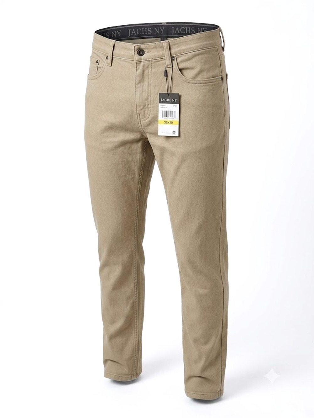 NWT JACHS New York Men's Flex Waistband Straight Fit 5-Pocket Pants Tan Sz 32x30